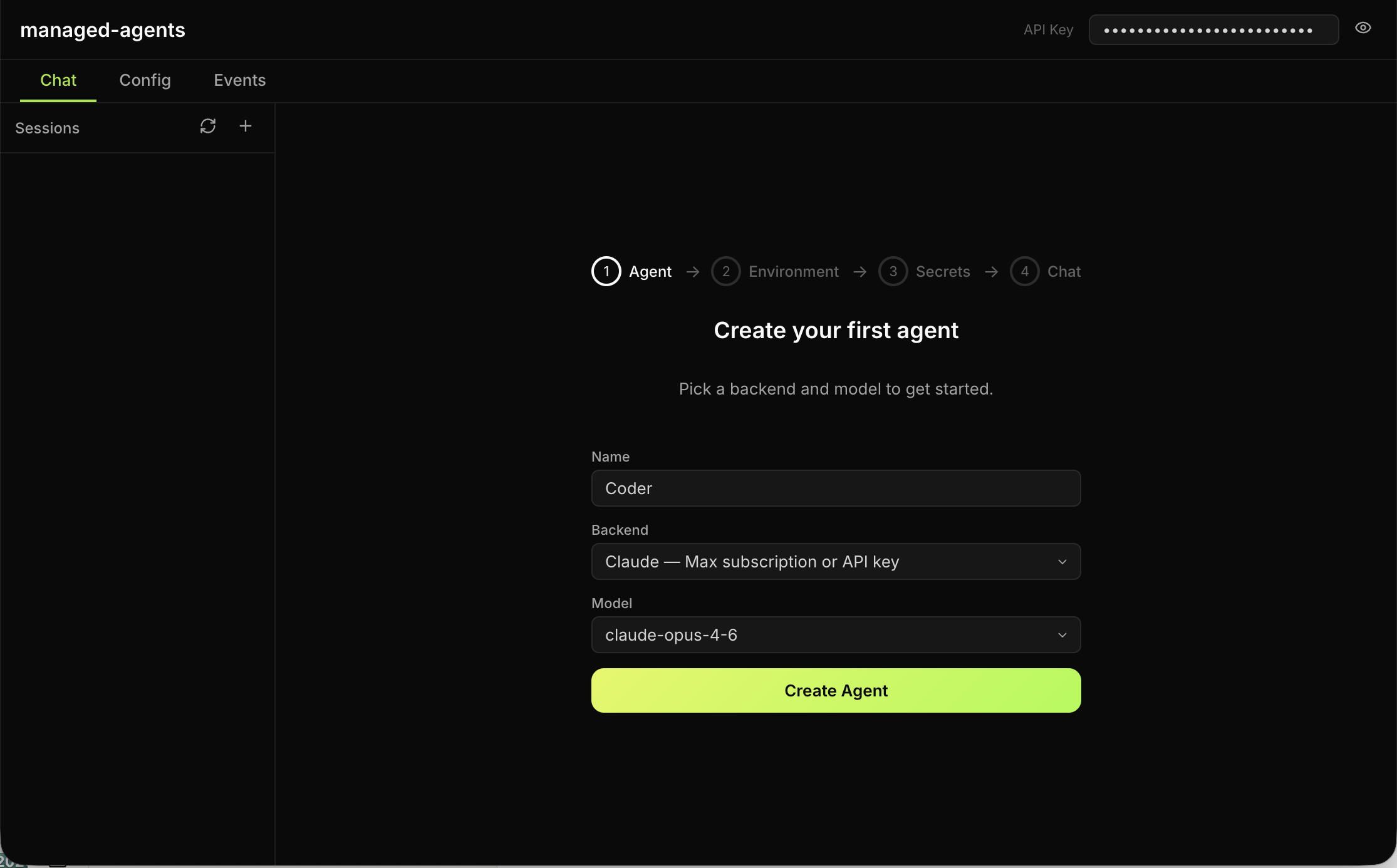 AgentStep Gateway — built-in web UI